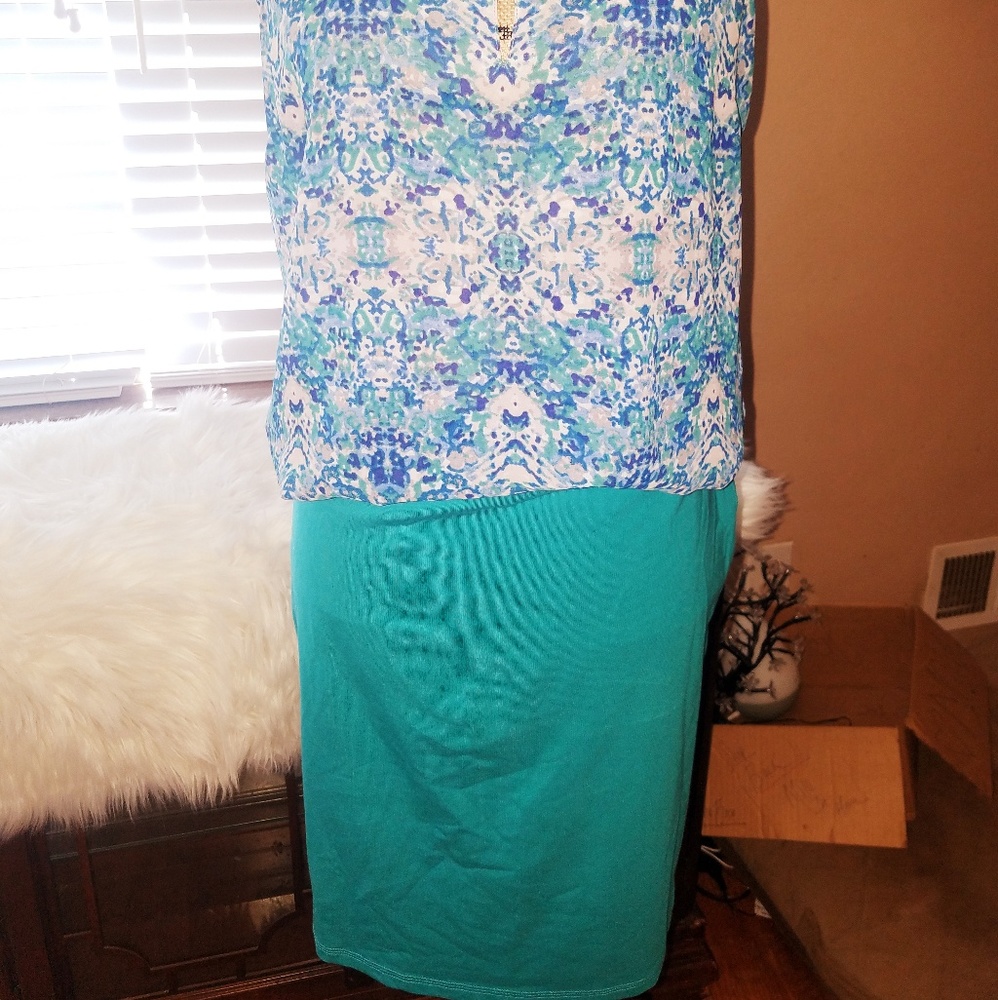 LL BEAN TEAL STRETCHY SKIRT SIZE XS - Picture 5 of 6